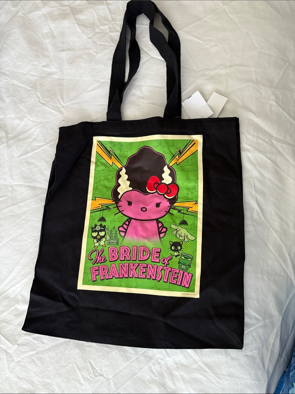 Hello kitty bride of Frankenstein tote bag